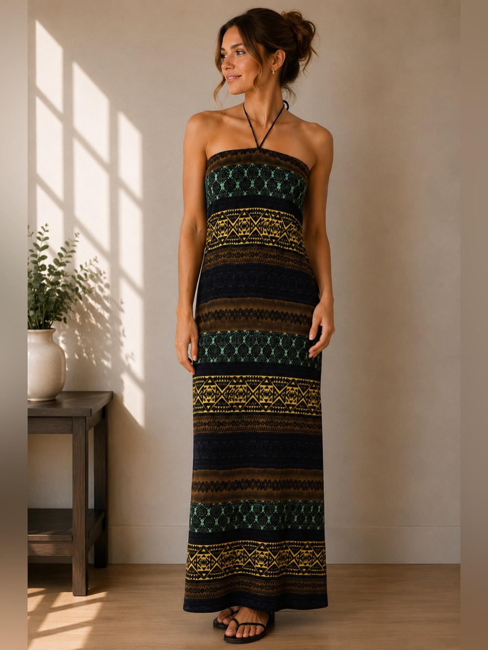 TESTAMENT Sundress Beach Cover-up Aztec Pattern 🏆